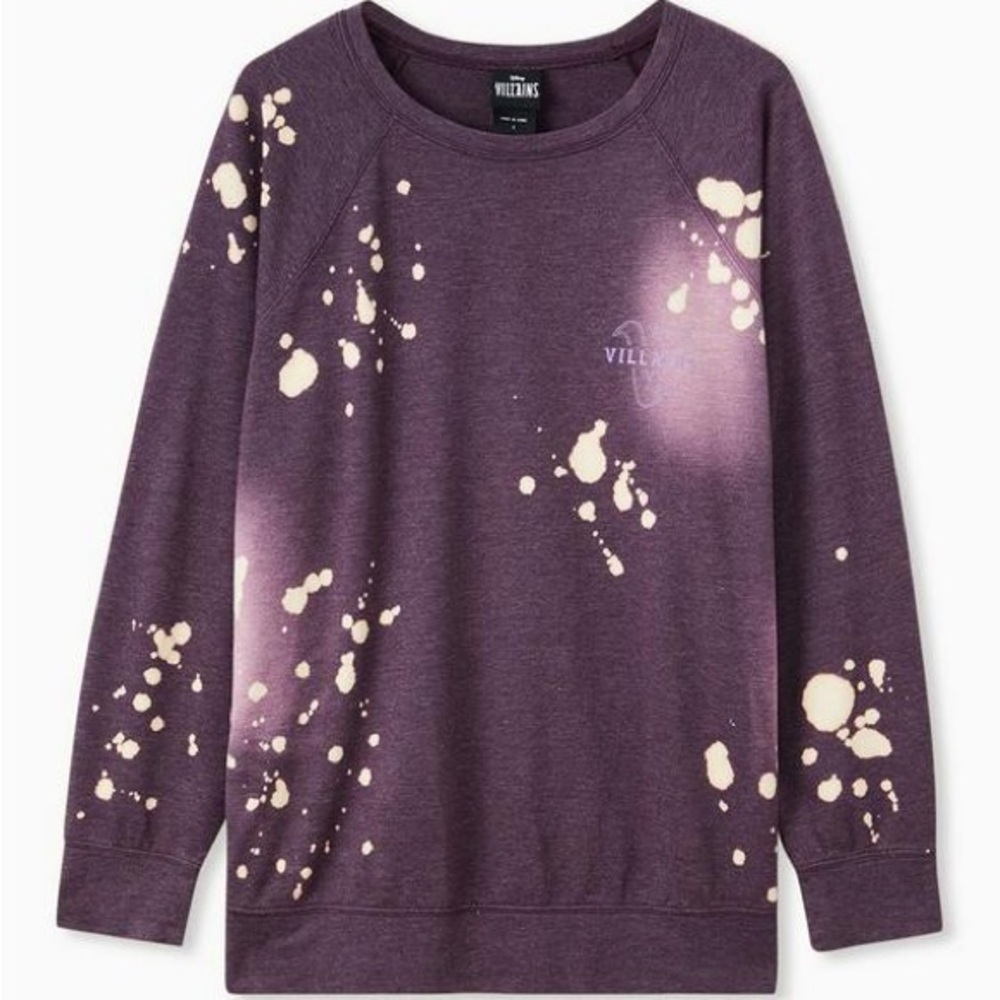 Disney Villains Bad Influence Spot Bleach Sweatshirt Size Xl